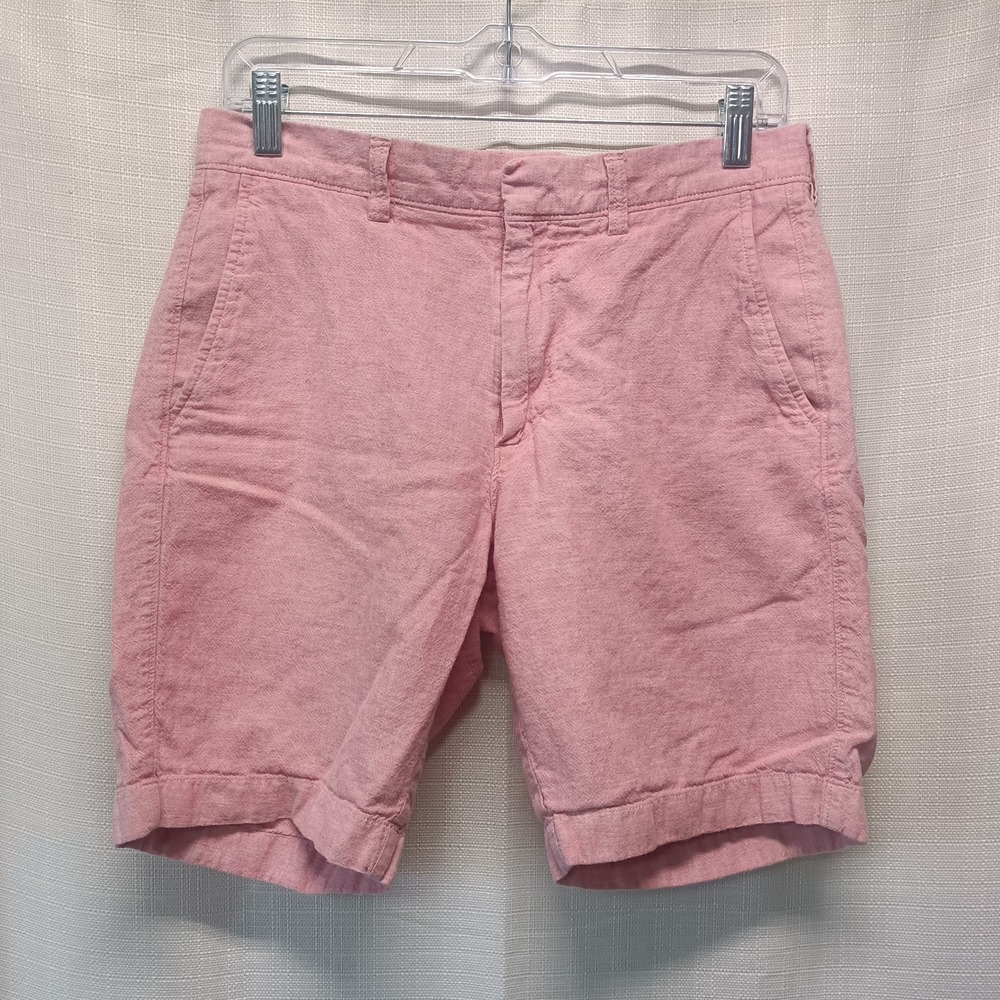 J Crew Chino Shorts Men's 30 Salmon Pink Linen Cotton Beach Casual‎ Preppy Golf